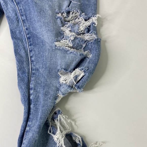 AEO Super Hi-Rise Jegging Acid Wash Distressed Stretchy - Picture 7 of 7